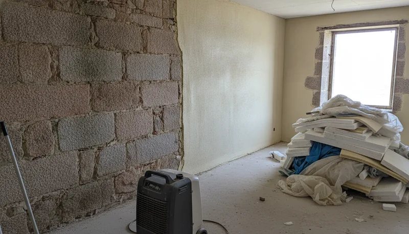 Longère en granite étouffée par une rénovation au ciment à Trégunc