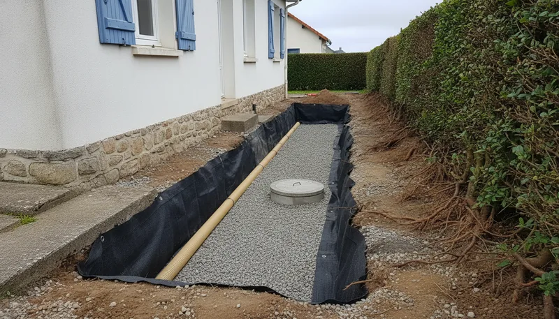Vide sanitaire inondé par un drain écrasé à Ploemeur