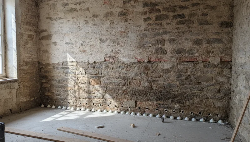 Rez-de-chaussée à demi enterré d'une maison de conserverie à Douarnenez